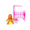 多款搪胶表情娃娃带婴儿推车床,奶瓶,玩具球 塑料