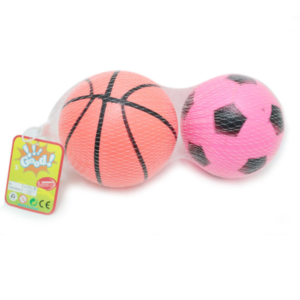 2只装6寸足球+篮球 塑料