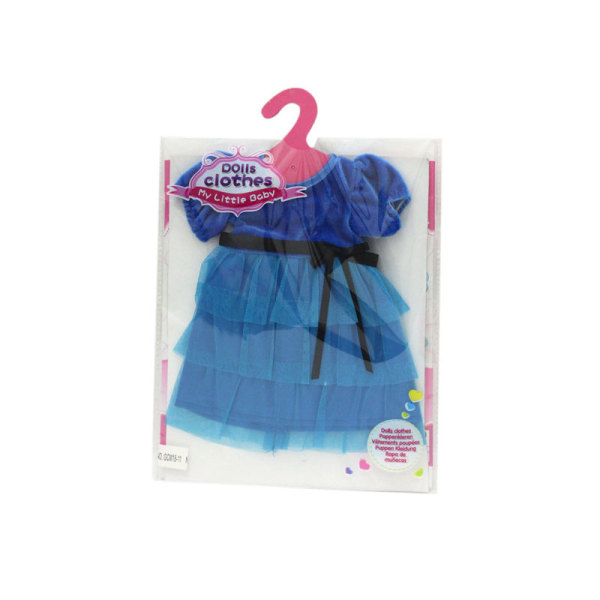 蓝色三层裙 娃娃衣服 18寸 布绒
