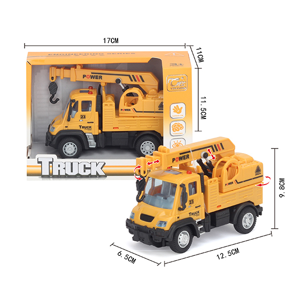 1:64工程吊车 回力 黑轮 塑料