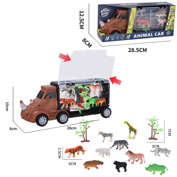 滑行犀牛货柜收纳车载动物套 塑料