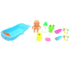 小娃娃带浴盆,青蛙,奶瓶,鸭子,肥皂浅蓝,粉红2色 塑料