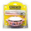 12cm不锈钢碗+勺子+筷子+盖子 粉红色 金属