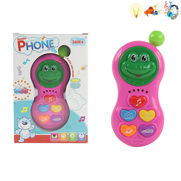 青蛙手机 按键式 卡通 灯光 声音 音乐 不分语种IC 塑料