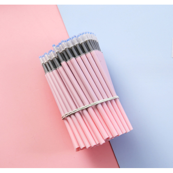 100PCS 粉色笔杆0.5mm按动黑色笔芯 中性笔芯 单色清装 塑料