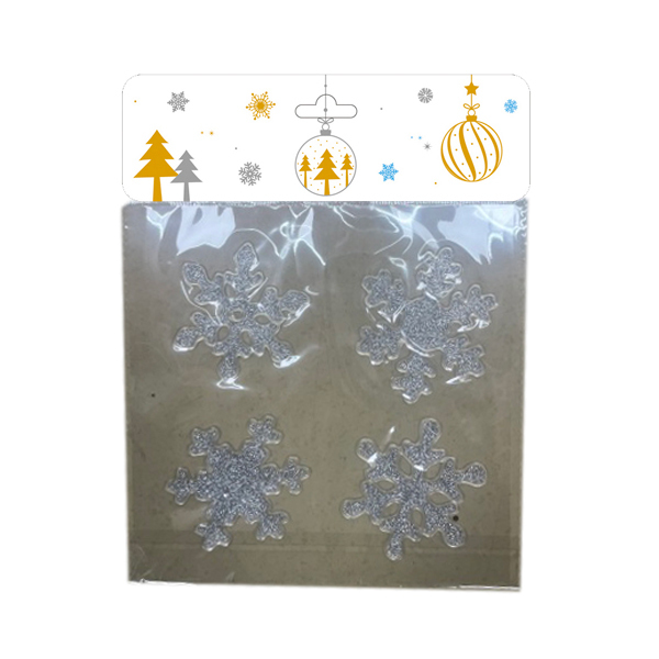 20*20cm 圣诞透明雪花窗贴 单色清装 塑料