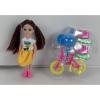 娃娃带自行车,安全帽,溜冰鞋 6寸 塑料