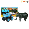 四驱犀牛越野车拖动物 惯性 黑轮 塑料