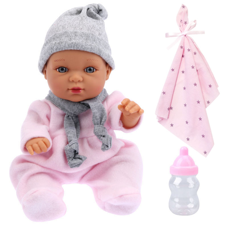 13寸 婴儿娃娃 声音 不分语种ic 包电 带口水巾,奶瓶 2色【俄文包装】