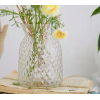 布袋格子花纹玻璃花瓶【16*10.5*11.8CM】 单色清装 玻璃
