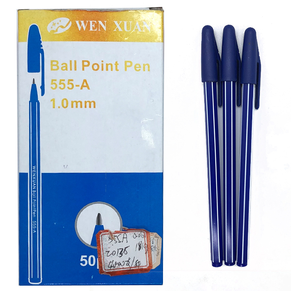 50PCS 17.5CM  蓝芯圆珠笔 塑料