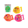 实色鱼型手拍铃黄,绿,橙,粉红4色 塑料