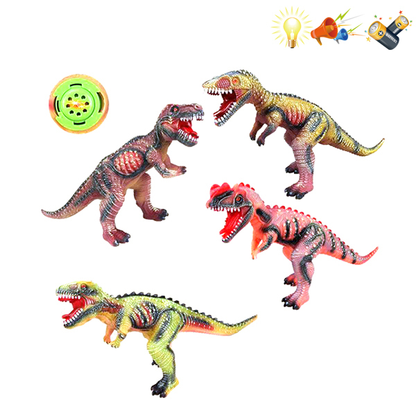 4款恐龙 灯光 声音 不分语种IC 包电 塑料