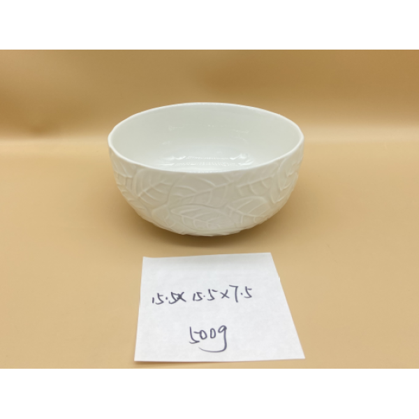白色瓷器碗
【15.5*15.5*7.5CM】 单色清装 陶瓷