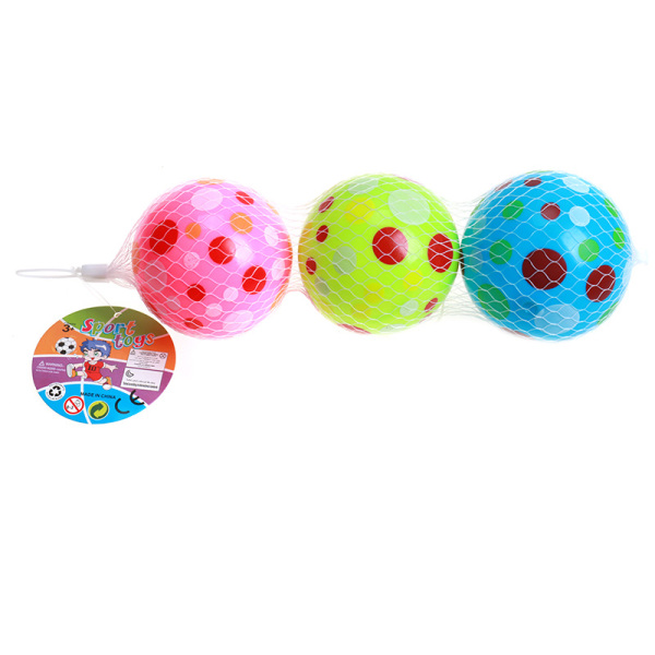 3粒3寸彩色圆点充气球 塑料