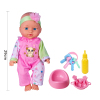 Blow-up body fixed-eye doll with potty, tableware, bottles, keys