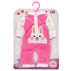 粉色兔子袋带帽连体衣 娃娃衣服 18寸 布绒