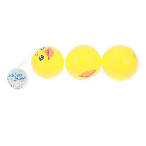 3粒4寸充气黄色表情球 塑料