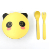 3件套马卡龙小熊儿童餐具套装(碗*1,勺子*1,叉子*1) 竹纤维