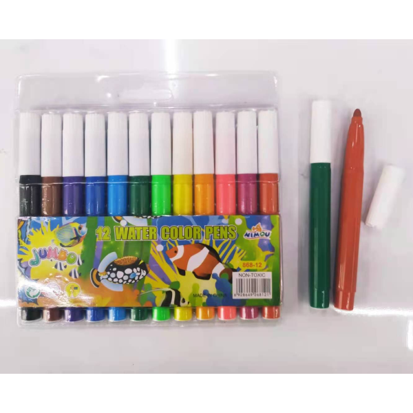 12色水彩笔 混色 塑料