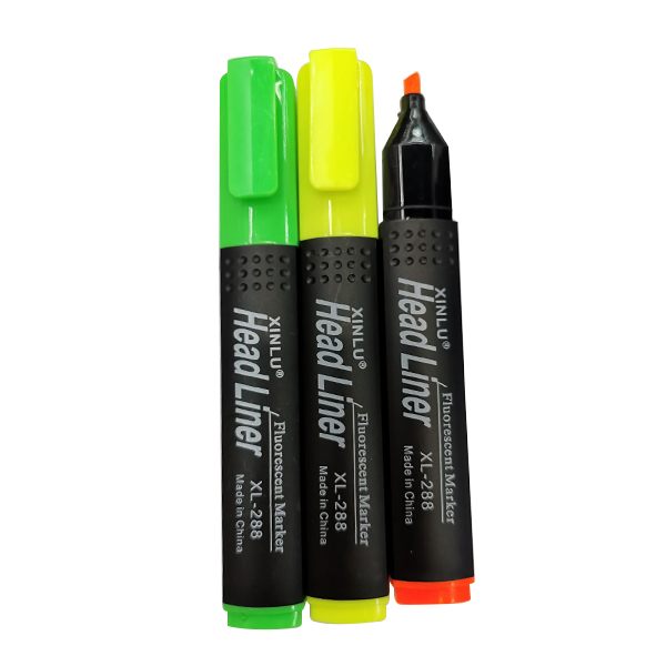 4PCS 荧光笔1-4MM 黄色 混色 塑料