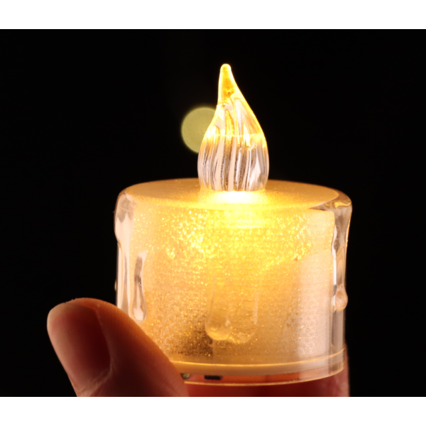 24PCS 透明闪光电子蜡烛1号
