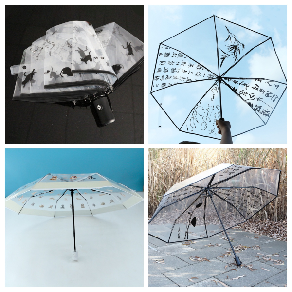 小清新儿童自动三折透明伞学生创意晴雨透明伞【28CM】 混色 塑料