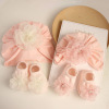 新生儿花朵帽子+袜子套装 新生儿（1岁以内） 均码 套装 5%氨纶 70%棉 25%聚酯纤维