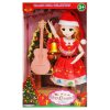 2款式高品质实身15关节3D真眼珠圣诞叶萝莉肥童娃娃带吉他 12寸 塑料
