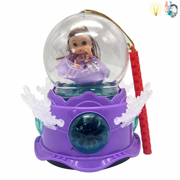 3.5寸凯利娃娃带圆球电动旋转灯笼  灯光 音乐 塑料