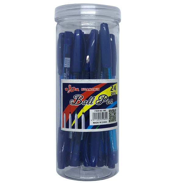 24PCS 17.5CM 蓝芯圆珠笔 塑料